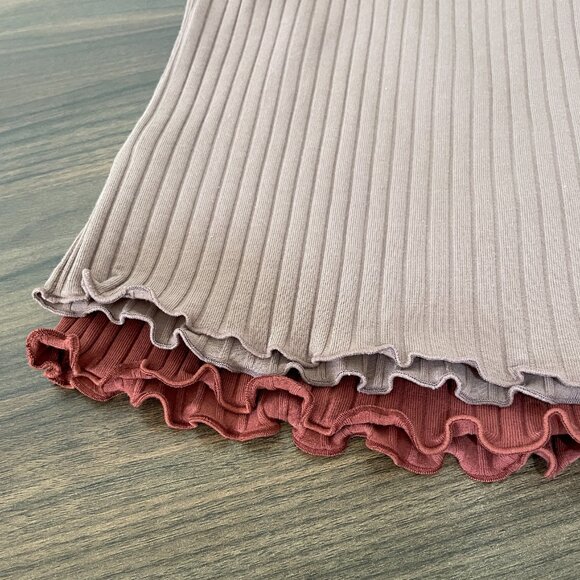 Old Navy Soft Stretch Ribbed Casual Summer Tank Tops Lettuce Hem Women's Size L - Picture 8 of 10